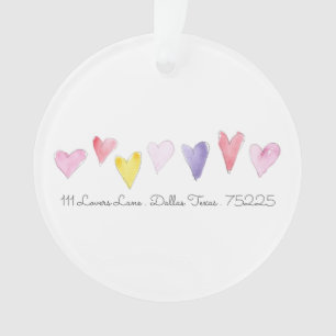 OUR FIRST HOME Sweet Hearts Art Love Address Ornament