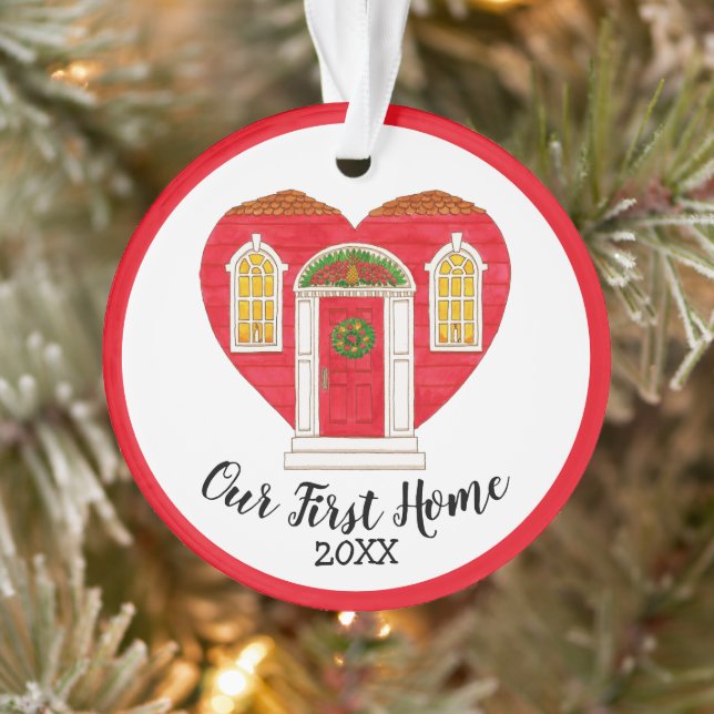 Our First Home Year Personalized Ornament (Tree)