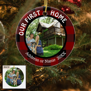 Our First Home (your photo) Two Photo 2-Sided Ceramic Ornament