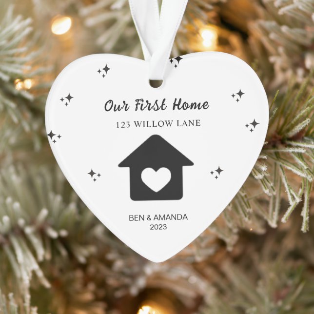 Our First House Christmas Personalized Housewarmin Ornament (Tree)