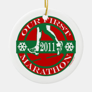 Our First Marathon Ceramic Ornament
