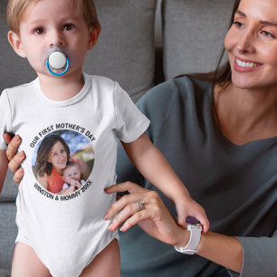 Our First Mother’s Day Mommy & Me Custom Photo Baby Bodysuit