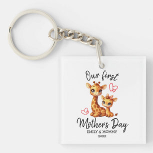 OUR FIRST MOTHER'S DAY BABY&MAMA GIRAFFE KEYCHAIN