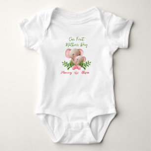 OUR FIRST MOTHER'S DAY - CUSTOMIZE IT  BABY BODYSUIT