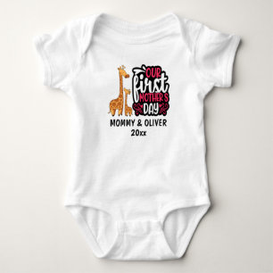 Our First Mother's Day Giraffe 2022 Baby Bodysuit