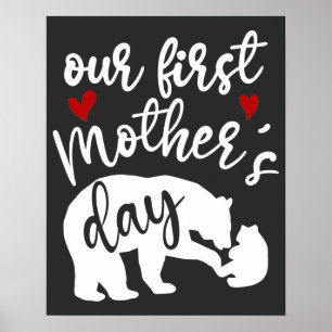 Our first Mothers Day Hearts Mama Bear Gift, 2/2 Poster