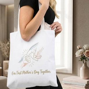Our First Mother's Day Together Tote Bag - Minimal