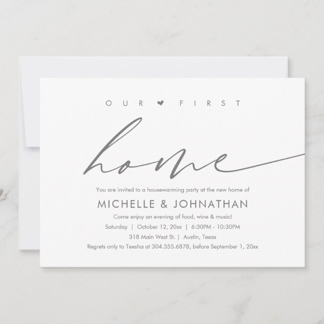 Our First New Home, Housewarming Party Celebration Invitation (Front)