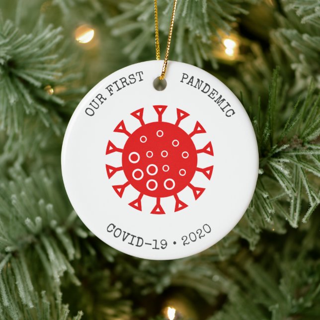 Our First Pandemic Christmas Coronavirus Funny Ceramic Ornament (Tree)