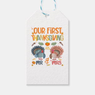 Our First Thanksgiving Mr And Mrs Couple Married 2 Gift Tags
