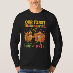 Our First Thanksgiving Mr And Mrs Couple Married 2 T-Shirt