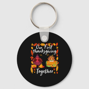 Our First Thanksgiving Together Matching Couple Keychain