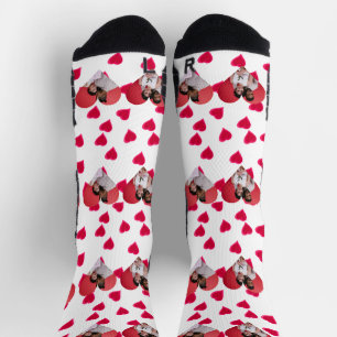 Our First Valentine's Day as Mr and Mrs Photo Socks