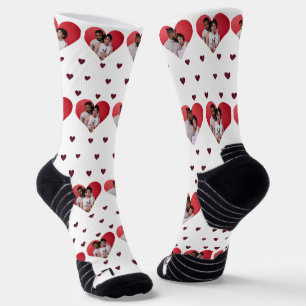 Our First Valentine's Day as Mr and Mrs Photo Socks