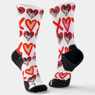 Our First Valentine's Day as Mr and Mrs Photo Socks
