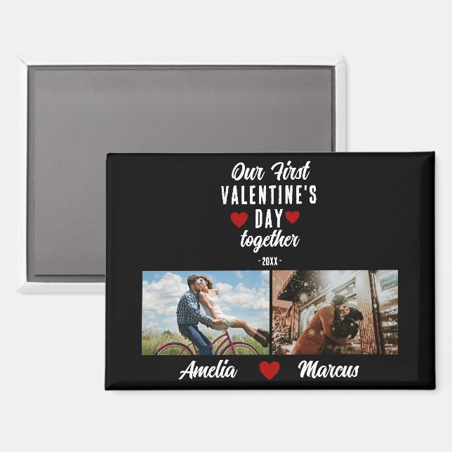 Our First Valentine's Day Together 2 Photos  Magnet (Front/Back)
