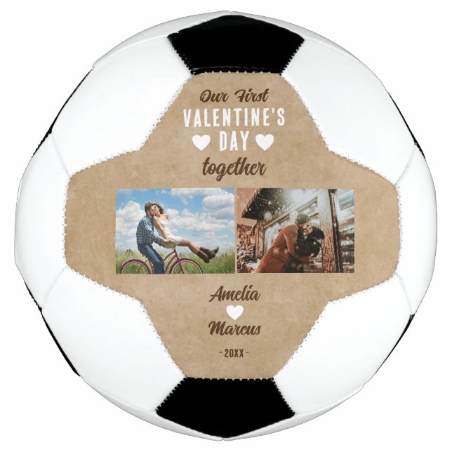 Our First Valentine's Day Together 2 Photos  Soccer Ball (Front)