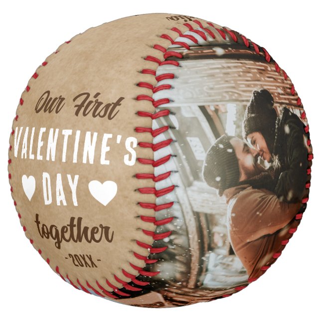 Our First Valentine's Day Together 2 Photos Softball (Angled)