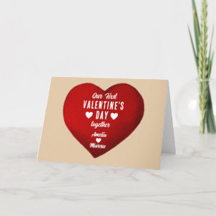 Our First Valentine's Day Together Heart Couple  Holiday Card