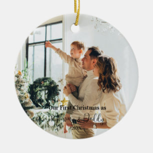 Our first year as mommy & daddy christmas ceramic ornament