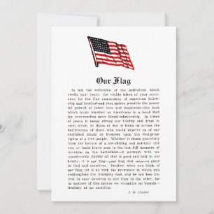 Our Flag USA Americana Patriotism Words Sayings Thank You Card