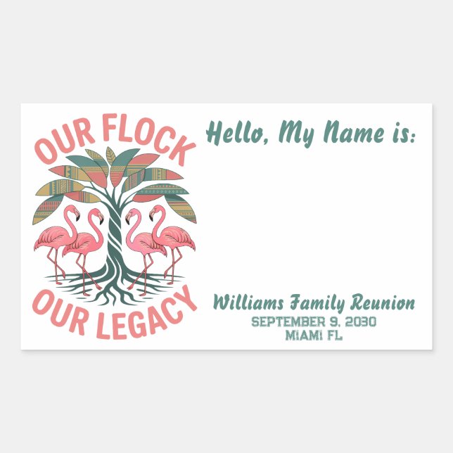 Our Flock Our Legacy Custom Family Reunion Sticker (Front)