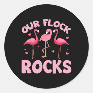 Our Flock Rocks Family Flamingo Matching Summer Va Classic Round Sticker