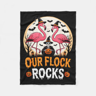 Our Flock Rocks Flamingo Halloween Costume Matchin Fleece Blanket