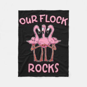 Our Flock Rocks Flamingo Matching Family Vacation Fleece Blanket