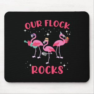 Our Flock Rocks Flamingo Matching Family Vacation  Mouse Pad