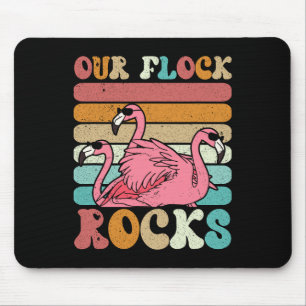 Our Flock Rocks Flamingo Matching Family Vacation Mouse Pad