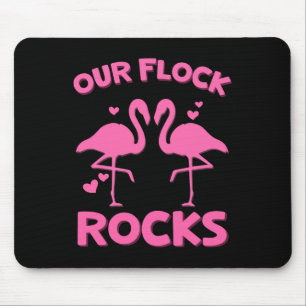 Our Flock Rocks Flamingo Matching Family Vacation  Mouse Pad