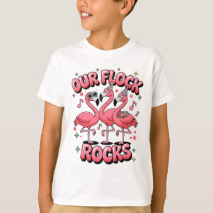 Our Flock Rocks Flamingo Matching Family Vacation T-Shirt