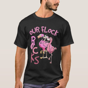 Our Flock Rocks Flamingo Matching Family Vacation  T-Shirt