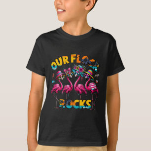 Our Flock Rocks Flamingo Summer Vacation Family Ma T-Shirt