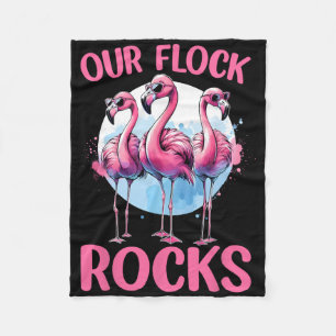 Our Flock Rocks Flamingos Lover Family Vacation Gr Fleece Blanket