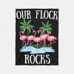 Our Flock Rocks Flamingos Lover Family Vacation Gr Fleece Blanket