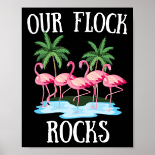 Our Flock Rocks Flamingos Lover Family Vacation Gr Poster