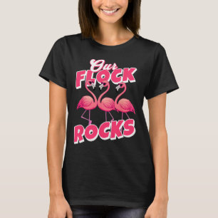 Our Flock Rocks Funny Flamingo Matching Family Vac T-Shirt
