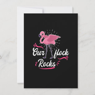 Our flock rocks Pink Flamingo Celebrate Invitation