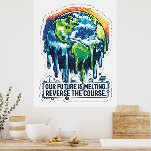 Our Future is Melting Global Warming Awareness Poster