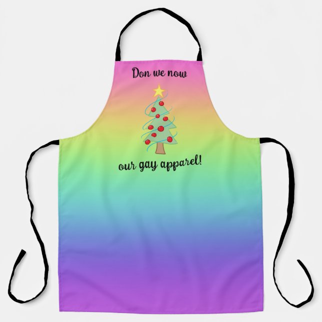 Our Gay Apparel Holiday Rainbow Apron (Front)