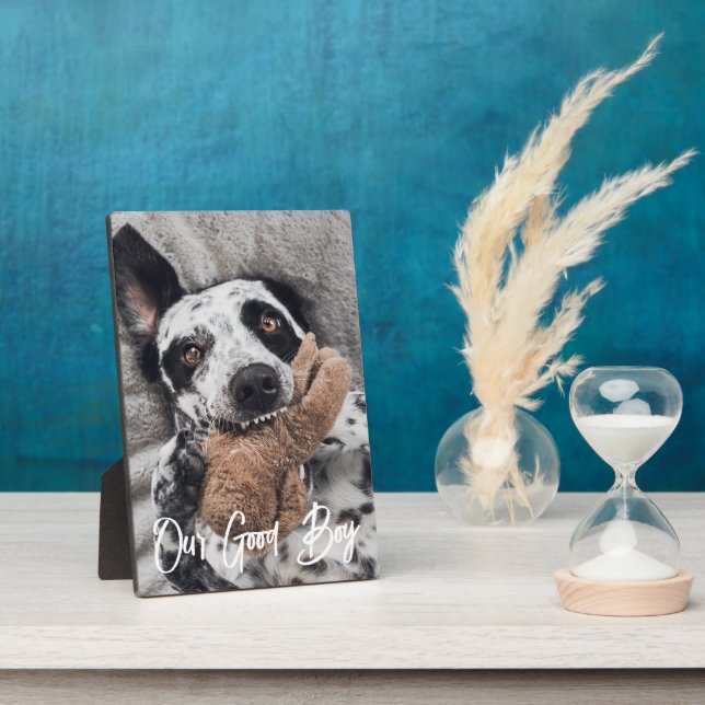 Our Good Boy Custom Dog Photo  Plaque (Side)