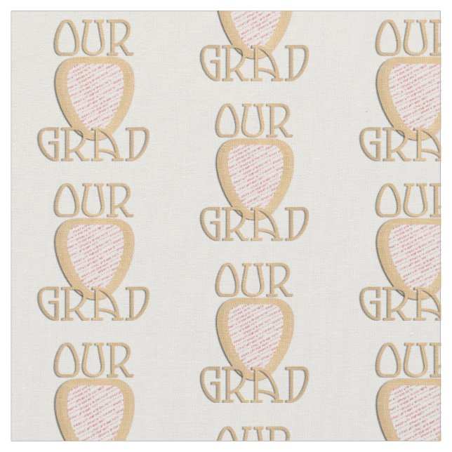 'OUR GRAD' - Gold Photo Frame Fabric (Close Up)