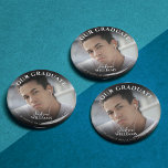 Our Graduate | Graduation Day 3 Inch Round Button<br><div class="desc">Introducing the ultimate graduation accessory - the graduation badge! Show your unwavering support for your graduate by gifting them with this special token of their achievement. With a personalized touch, the badge features their name, school or college name, and graduation year. Not only is it a must-have for their big...</div>
