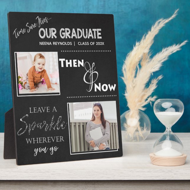 Our Graduate Then & Now 2024 Graduation Photo  Plaque (Side)