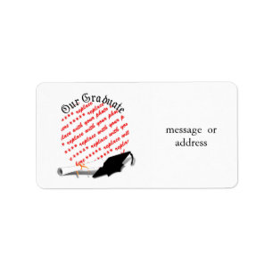 "Our Graduate" w/Cap & Diploma Photo Frame Label