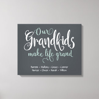 "Our Grandkids Make Life Grand" Personalized Canvas Print