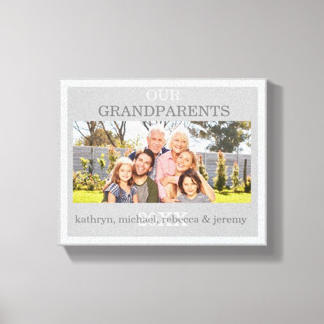 Our Grandparents with Grandchildren Photo Canvas Print (Front)