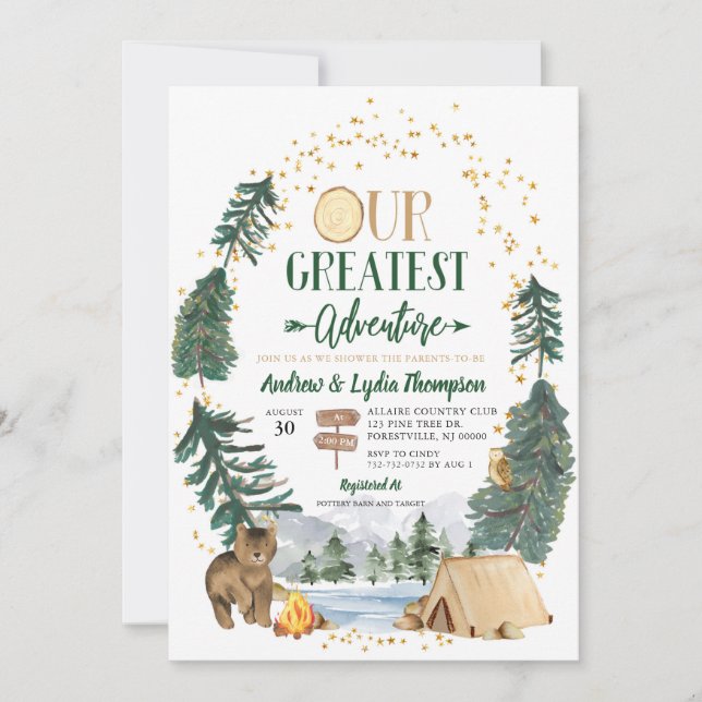 Our Greatest Adventure Baby Shower Invitation (Front)